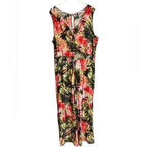 Marcelle Margaux Tropical Floral Sleeveless Wide Leg Jumpsuit 3X